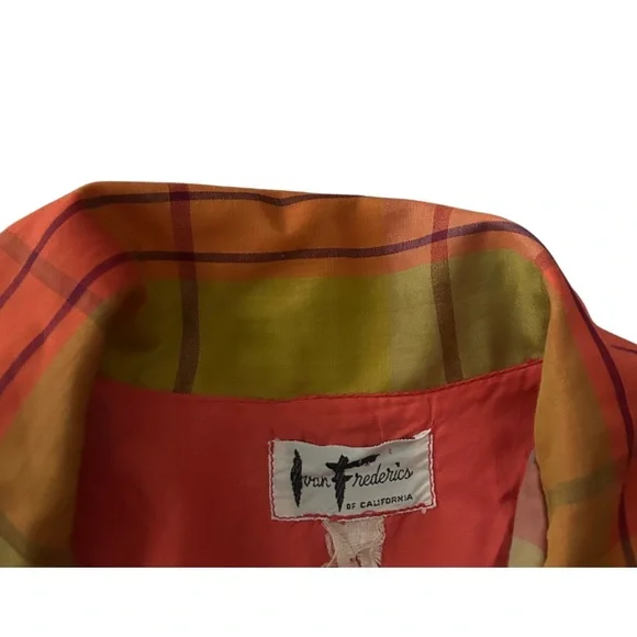 Vintage Ivan Fredric’s of CA Plaid Button Down Blouse | Orange/Multi | Small est - Picture 4 of 7